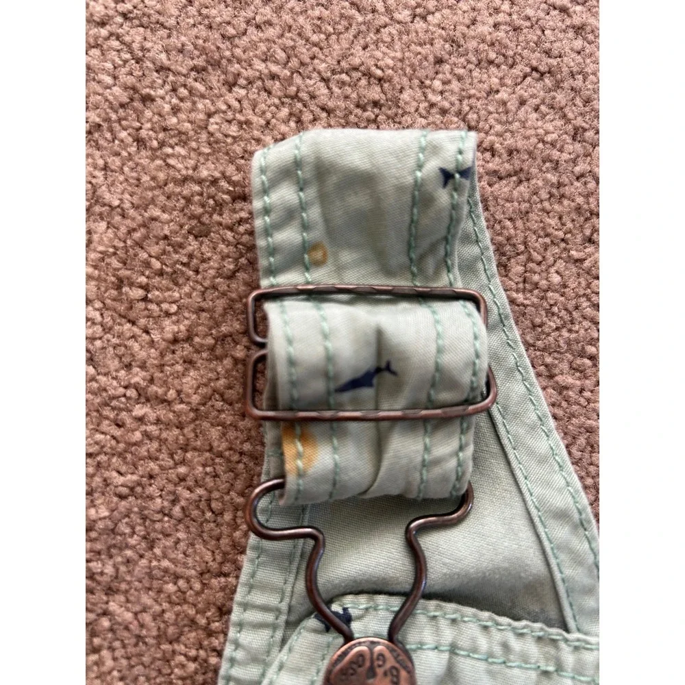 OshKosh B'gosh Toddler 2T Green Shark Print Vestbak Shortall Overalls